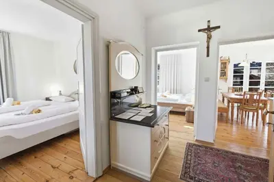 Ein Bett oder Betten in einem Zimmer der Unterkunft Rosi's Ferienwohnung 2to8