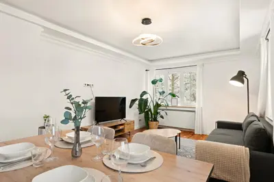 Ein Sitzbereich in der Unterkunft YUVA HOMES am Kurpark - BRIGHT Collection