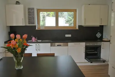 Küche/Küchenzeile in der Unterkunft Ferienhaus Baumberger