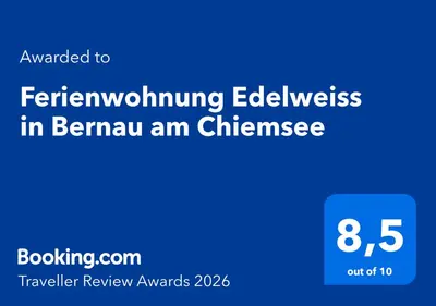 Ein Zertifikat, Auszeichnung, Logo oder anderes Dokument, das in der Unterkunft Ferienwohnung Edelweiss in Bernau am Chiemsee ausgestellt ist