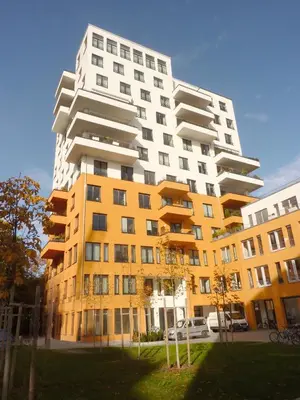 Das Gebäude in dem sich das Aparthotel befindet