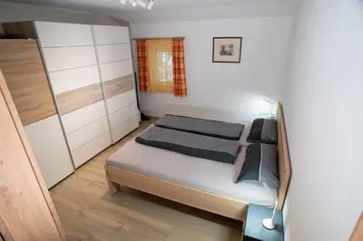 Ein Bett oder Betten in einem Zimmer der Unterkunft Ferienwohnung Jeni