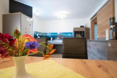Küche/Küchenzeile in der Unterkunft Ferienwohnung Jeni