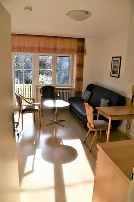 Ein Sitzbereich in der Unterkunft Haus am Bach
