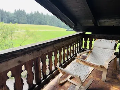 Ein Balkon oder eine Terrasse in der Unterkunft FeWo Staudinger