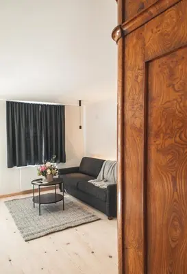 Ein Sitzbereich in der Unterkunft Suiten Zantl