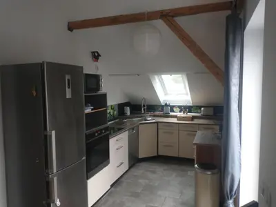 Küche/Küchenzeile in der Unterkunft Bad Aibling City Apartment - Pano