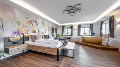 Ein Bett oder Betten in einem Zimmer der Unterkunft Der Weberhof/Pension Willibald