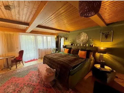 Ein Bett oder Betten in einem Zimmer der Unterkunft Terrassenwohnung Bibi am Chiemsee
