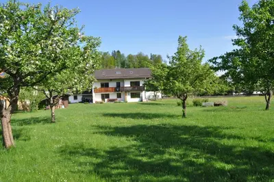 Ein Garten an der Unterkunft Alpenzauber