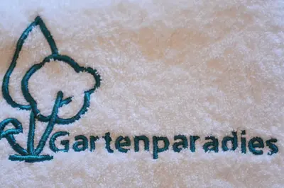 Ein Zertifikat, Auszeichnung, Logo oder anderes Dokument, das in der Unterkunft Gartenparadies ausgestellt ist