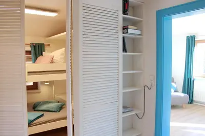 Ein Bett oder Betten in einem Zimmer der Unterkunft Landsitz SeeBlick