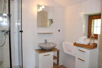 Ein Badezimmer in der Unterkunft Landsitz SeeBlick