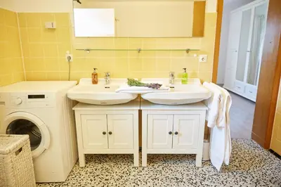 Ein Badezimmer in der Unterkunft SeenParadies