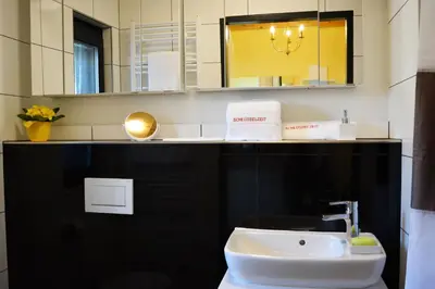 Ein Badezimmer in der Unterkunft TraumBlick