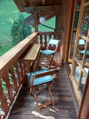 Ein Balkon oder eine Terrasse in der Unterkunft Ferienwohnung im Brechstubenweg