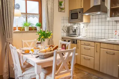 Küche/Küchenzeile in der Unterkunft Ferienwohnung An der Therme