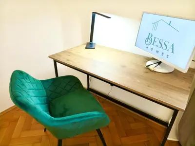 Grundriss der Unterkunft BeSSa Homes 6 Personen 2 Schlafzimmer, 3 King Size, Betten, Balkon, Küche