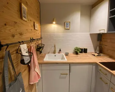 Küche/Küchenzeile in der Unterkunft ciao-aschau Haus zur Burg FeWo Bergfest Ap110