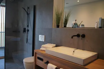 Ein Badezimmer in der Unterkunft Seehaus am Kochelsee