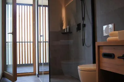 Ein Badezimmer in der Unterkunft Seehaus am Kochelsee