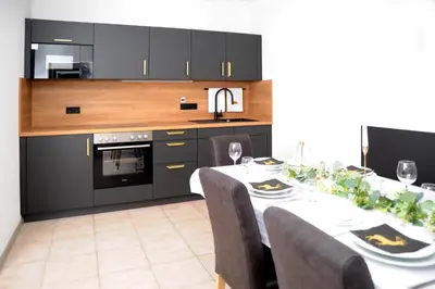 Küche/Küchenzeile in der Unterkunft Boardinghouse Schongau