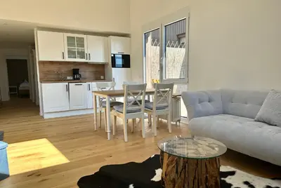 Küche/Küchenzeile in der Unterkunft Apartment Sonnenschwan - Neurenoviert, zentrumsnah und ruhig