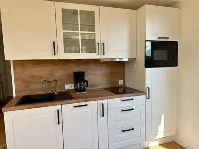 Küche/Küchenzeile in der Unterkunft Apartment Sonnenschwan - Neurenoviert, zentrumsnah und ruhig