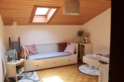 Ein Bett oder Betten in einem Zimmer der Unterkunft Ferienwohnung Bergliebe