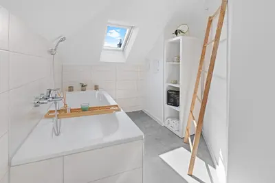 Ein Badezimmer in der Unterkunft Stilvolle Wohnung: Private Dachterrasse - zentral