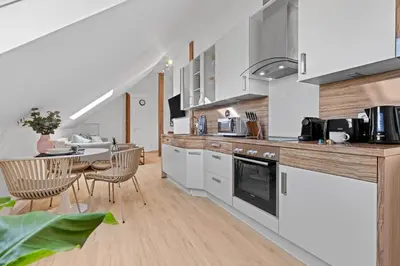 Küche/Küchenzeile in der Unterkunft Stilvolle Wohnung: Private Dachterrasse - zentral