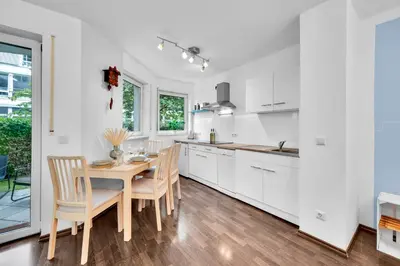 Küche/Küchenzeile in der Unterkunft Wohnung im Herzen Münchens nähe Hauptbahnhof