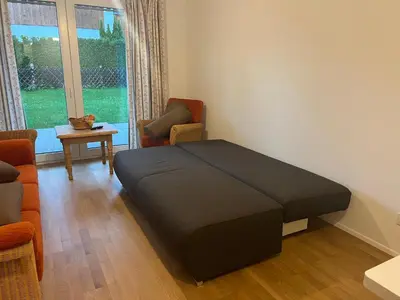 Ein Sitzbereich in der Unterkunft Hubertus Terrace&Garden Apartment
