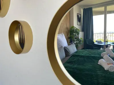 Ein Sitzbereich in der Unterkunft Hotel Tower I 26th floor I Boxspring I Nespresso