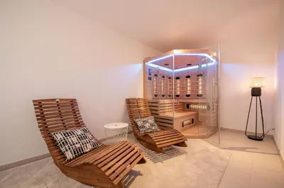 Ein Sitzbereich in der Unterkunft LIBORIA I Stylisches Haus I Sauna I Wellness