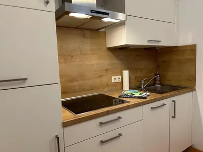 Küche/Küchenzeile in der Unterkunft Gabi Apartmentresidenz König Ludwig