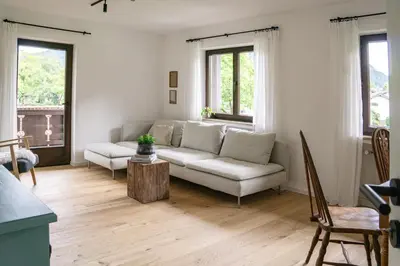 Ein Sitzbereich in der Unterkunft Servus O´gau Apartments