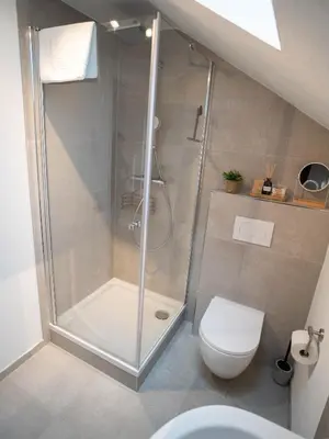 Ein Badezimmer in der Unterkunft COZY&RELAX APARTMENT-Balkon Küche Parkplatz WIFI Netflix