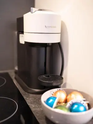 Küche/Küchenzeile in der Unterkunft COZY&RELAX APARTMENT-Balkon Küche Parkplatz WIFI Netflix