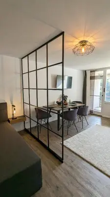 Ein Sitzbereich in der Unterkunft Kampenwand am Chiemsee