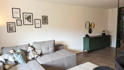 Ein Sitzbereich in der Unterkunft Kampenwand am Chiemsee