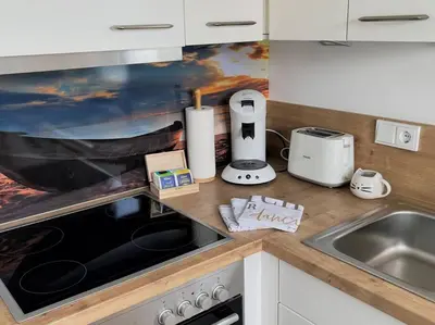Küche/Küchenzeile in der Unterkunft Ferienwohnung Helga