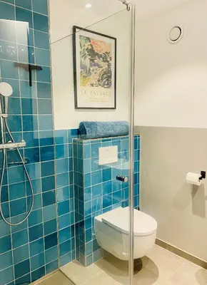 Ein Badezimmer in der Unterkunft Traumhafte Ferienwohnung in historischem Brandmanngut