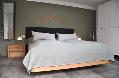 Ein Bett oder Betten in einem Zimmer der Unterkunft Allgäu-Genuss