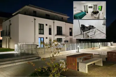 Ein Balkon oder eine Terrasse in der Unterkunft Apartment Küche Arbeitsplatz Netflix WLan Barrierefrei