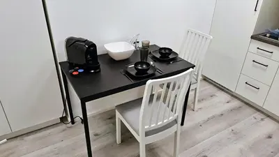 Küche/Küchenzeile in der Unterkunft Apartment Küche Arbeitsplatz Netflix WLan Barrierefrei