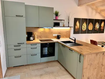 Küche/Küchenzeile in der Unterkunft Ferienwohnung Wagner