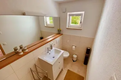 Ein Badezimmer in der Unterkunft Ferienwohnung Zum Drachenstich