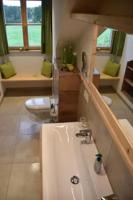 Ein Badezimmer in der Unterkunft Ferienwohnung beim Hainz