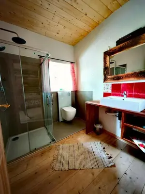 Ein Badezimmer in der Unterkunft Nusseckerl Eberloh